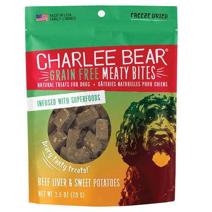 Charlee Bear Dog Meaty Bites Beef Liver And Sweet Potato 2.5oz.