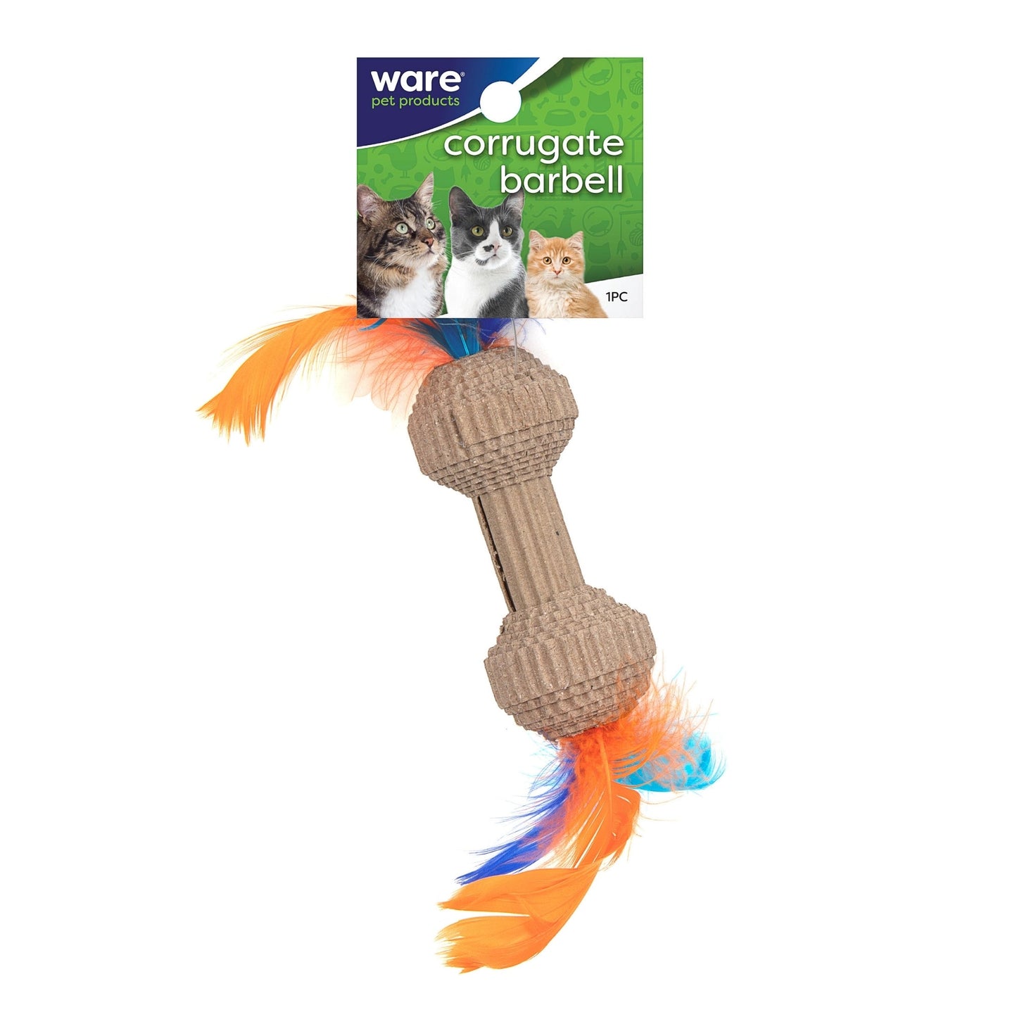 Ware Corrugated Barbell Cat Toy 4 x 1.25 x 1.25in.