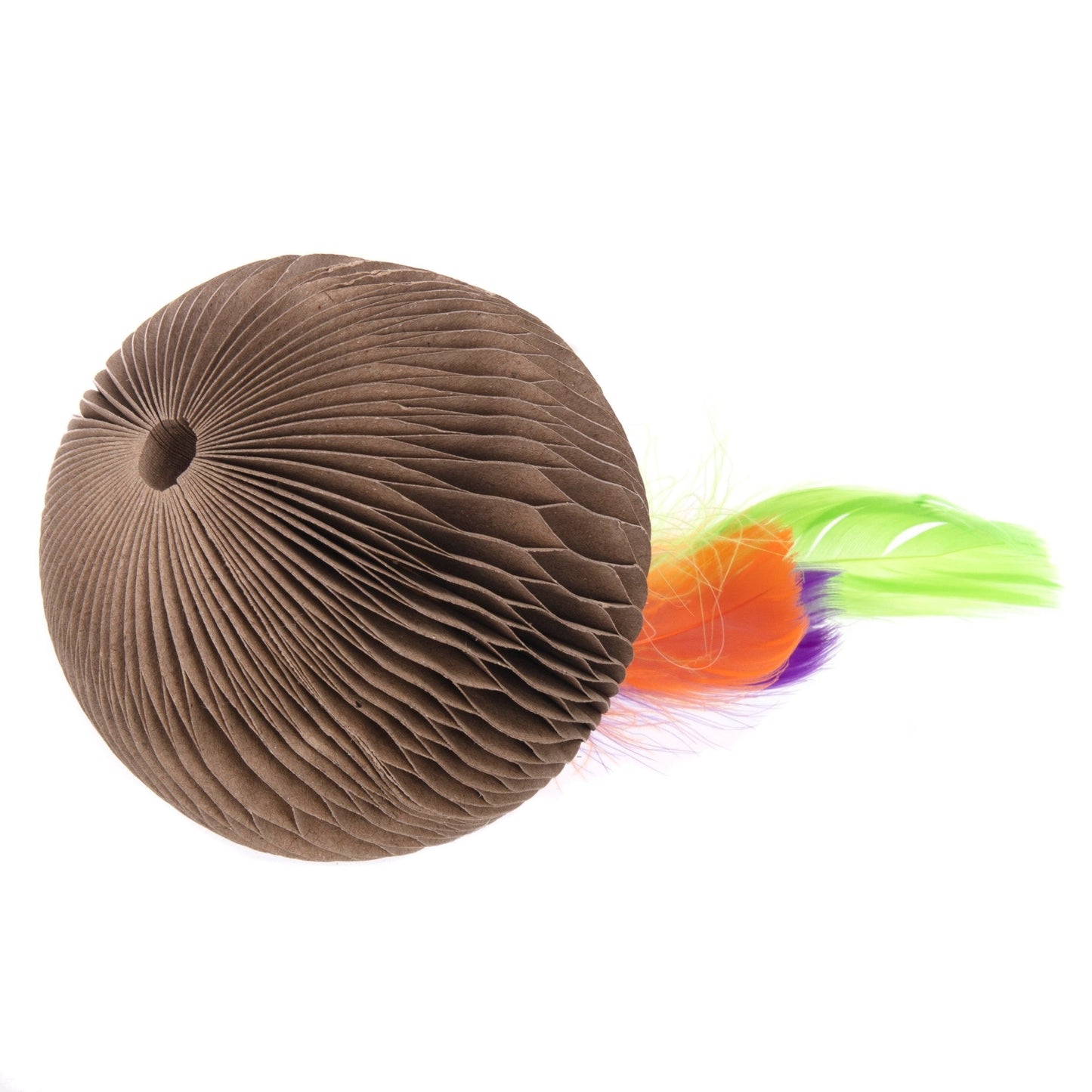 Ware Corrugated Feather Ball Cat Toy