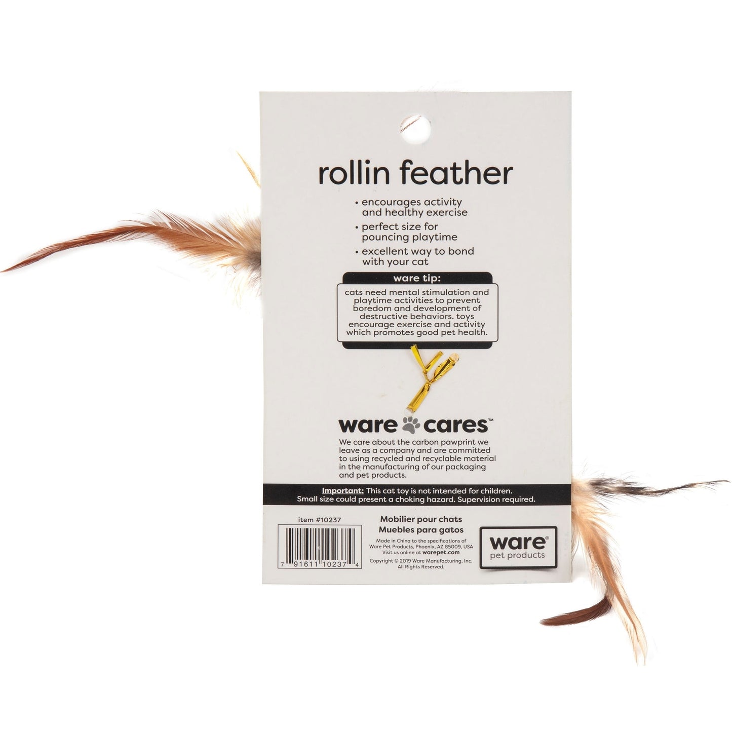 Ware Rollin Feather Cay Toy