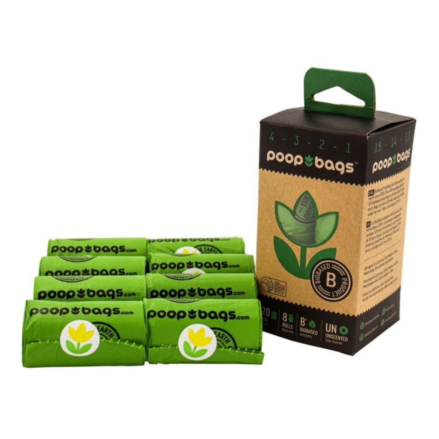 The Original Poop Bags Biobased Countdown Rolls Unscented/Biobased 8Pk- 15Ct