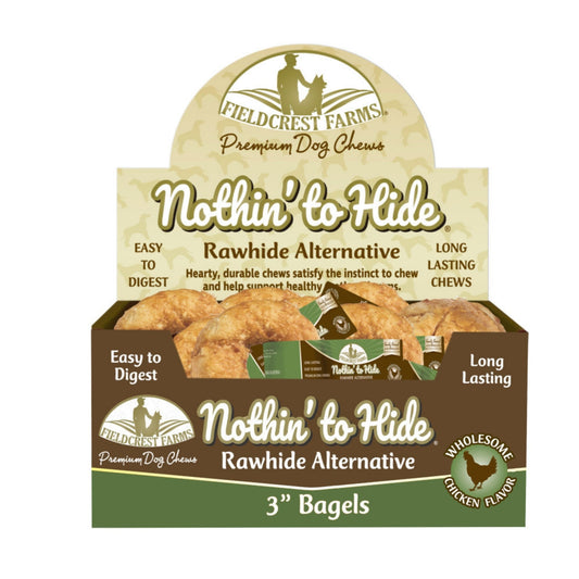 Fieldcrest Farms Nothin' to Hide Bagels Dog Treat Chicken 3 in (Case of 24)