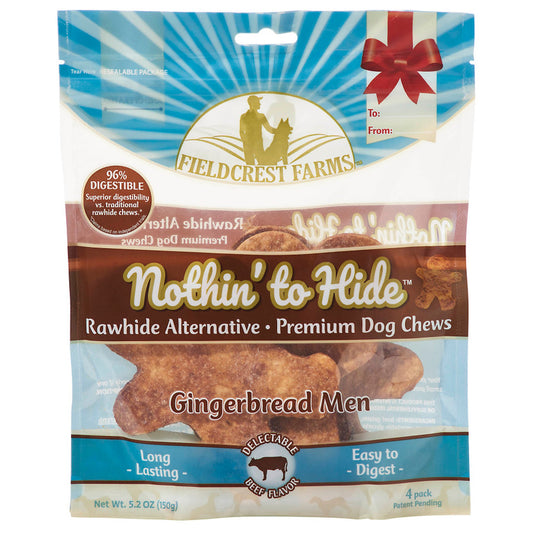 Fieldcrest Farms Nothin To Hide Gingerbread Man Dog Treats Beef 1ea/4 pk