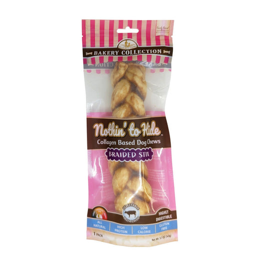 Fieldcrest Farms Nothin' To Hide Bakery Collection Dog Treat Braided Stix, Beef, 1ea/9 in