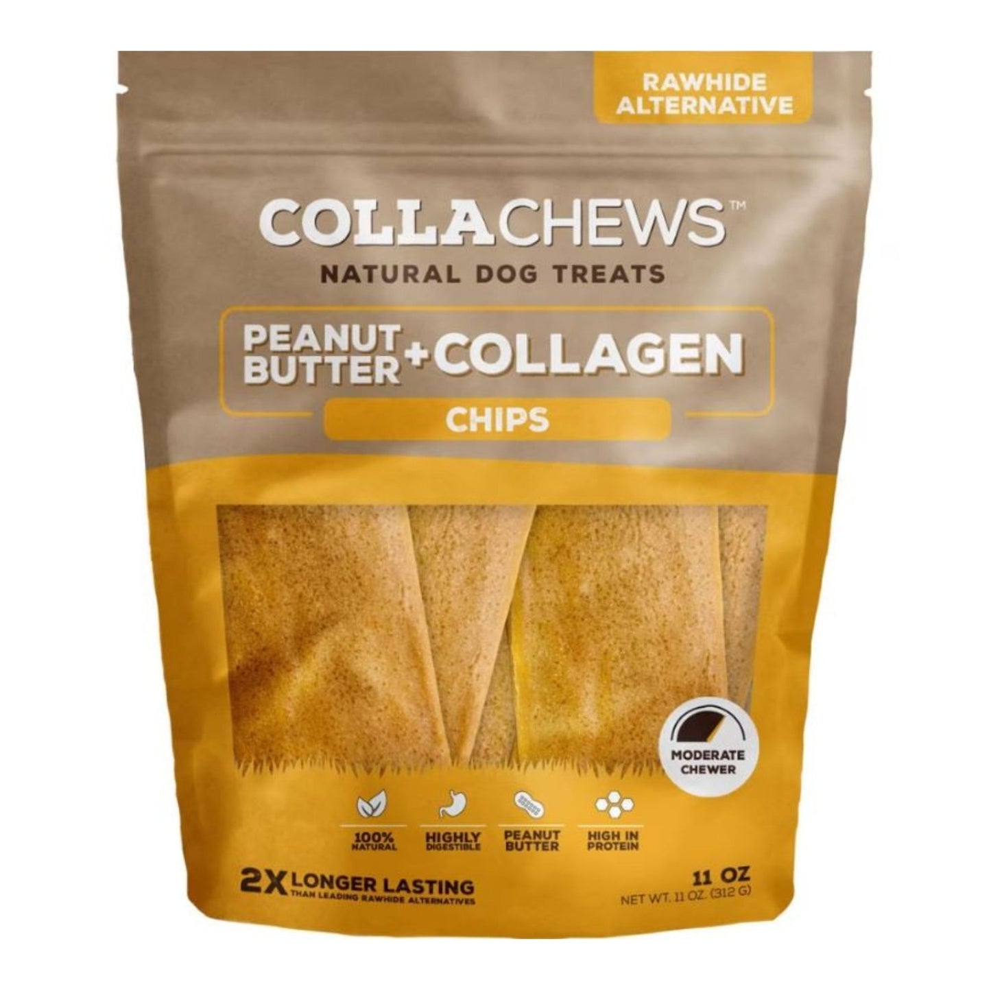 Collachews Collagen Chips Peanut Butter 11oz.