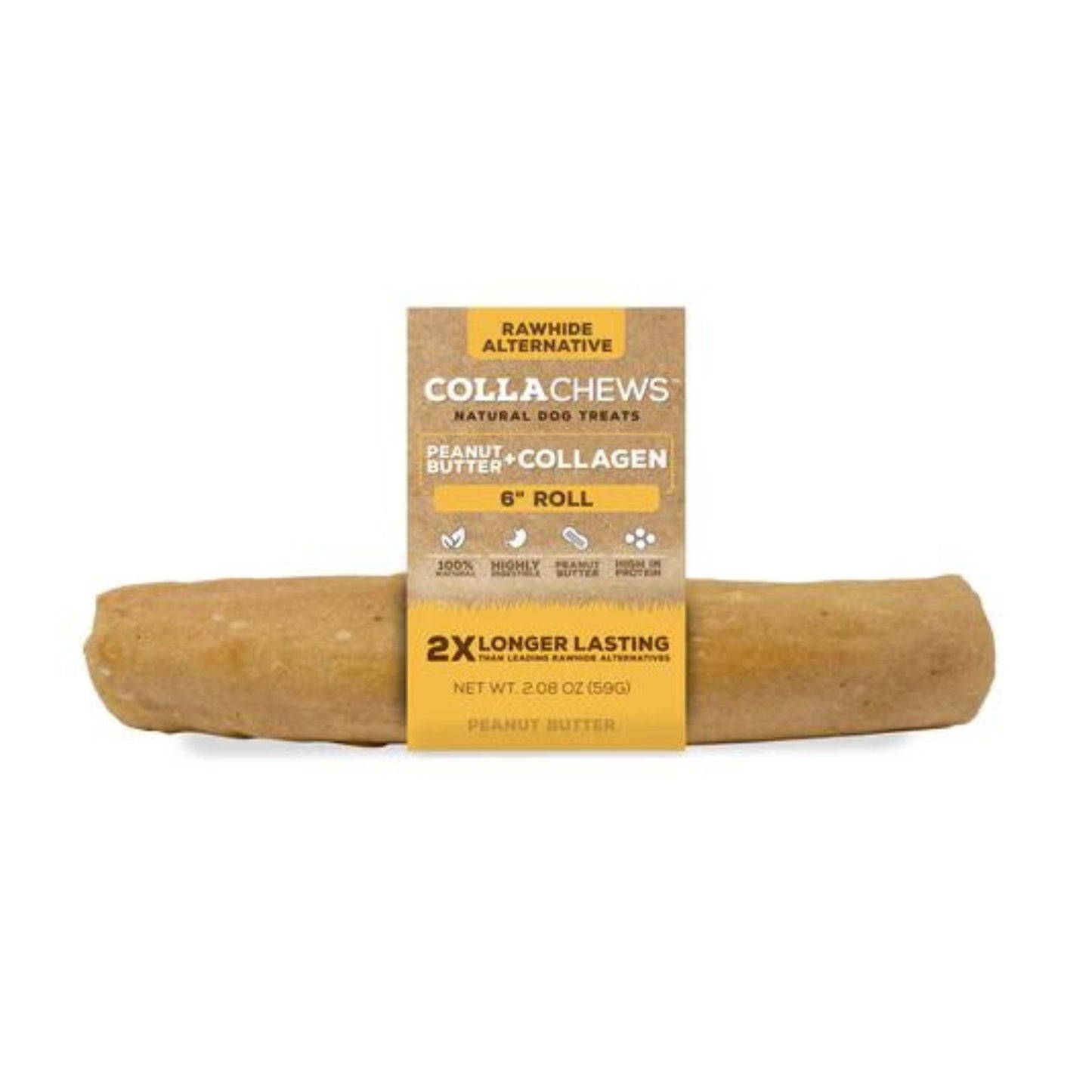 Collachews Collagen Roll PDQ Display Peanut Butter 6in. 30 Count