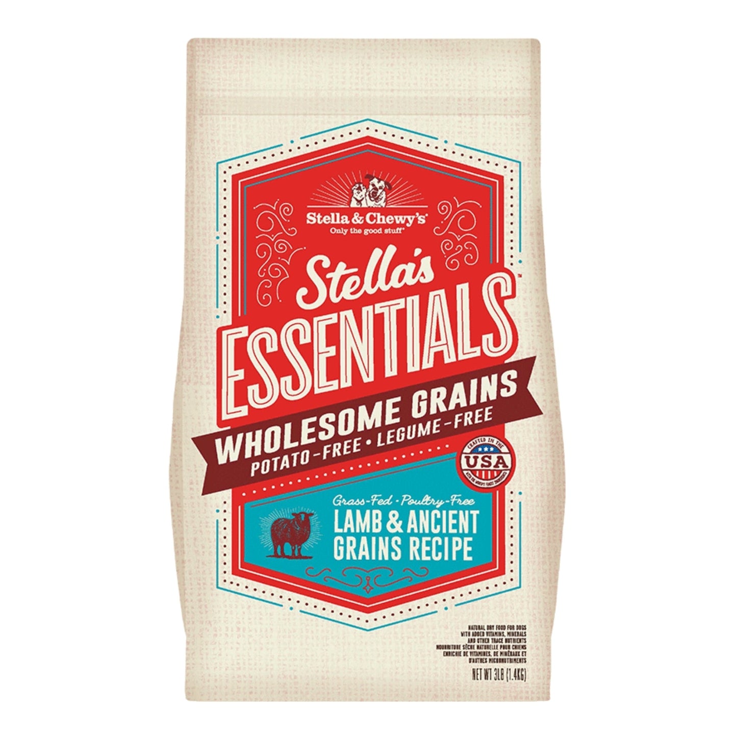 Stella & Chewy's Dog Essentials Lamb & Ancient Grains 3Lb