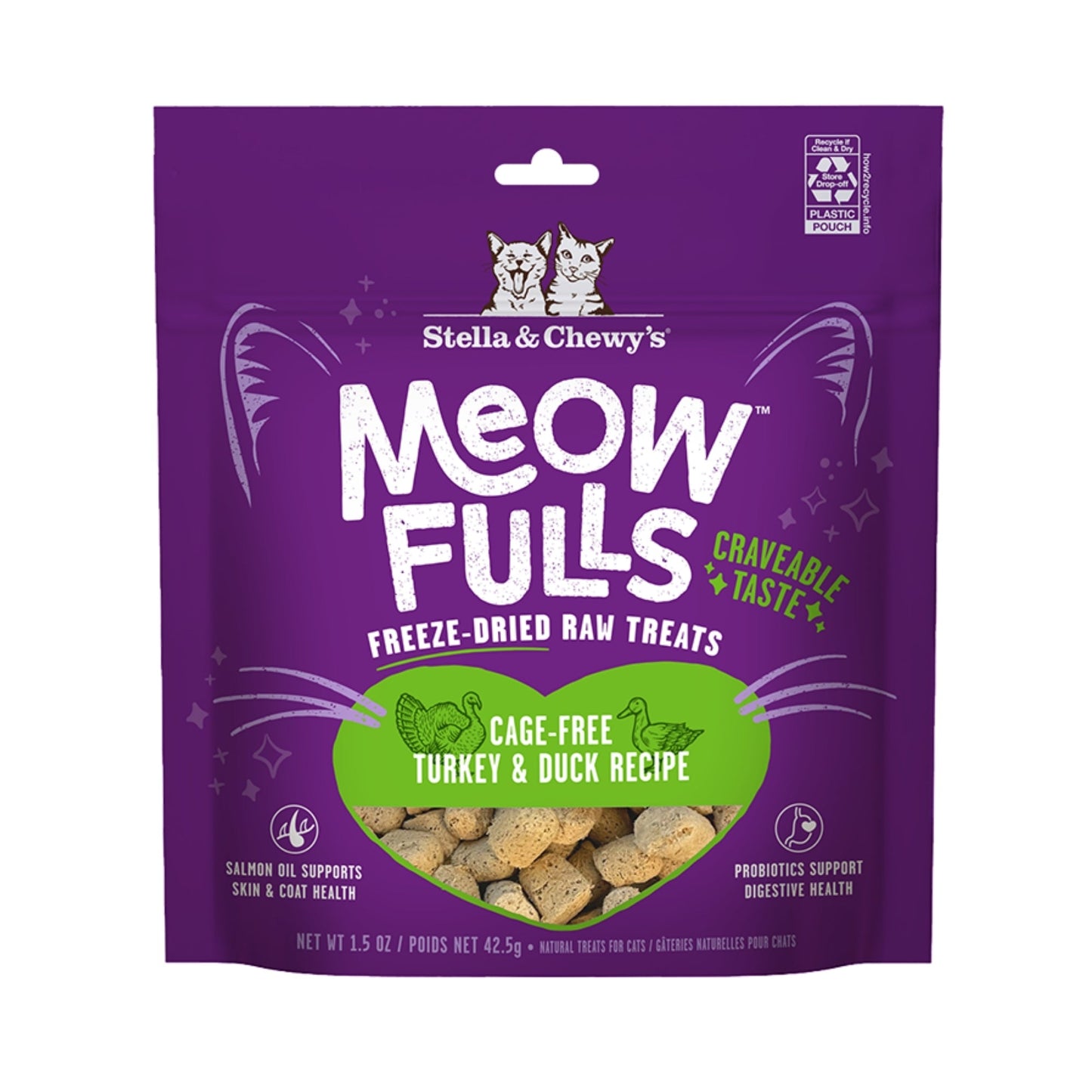 Stella & Chewys Cat Meowfulls Freeze Dried Treat Turkey & Duck 1.5oz.