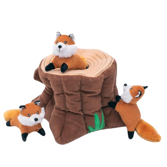 ZippyPaws Zippy Burrow Dog Toy Fox Stump 1ea/XL