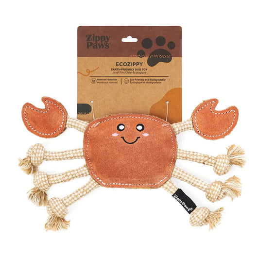 Zippypaws Ecozippy Suede & Rope Buddies Crab