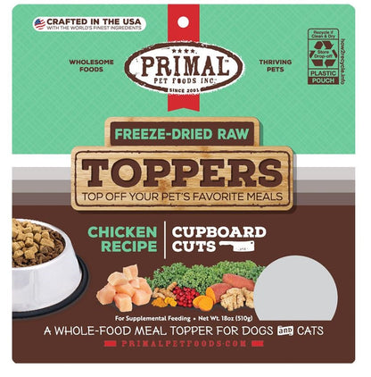 Primal Dog-Cat Fd Raw Topper Cupboard Cuts Chicken 18oz.