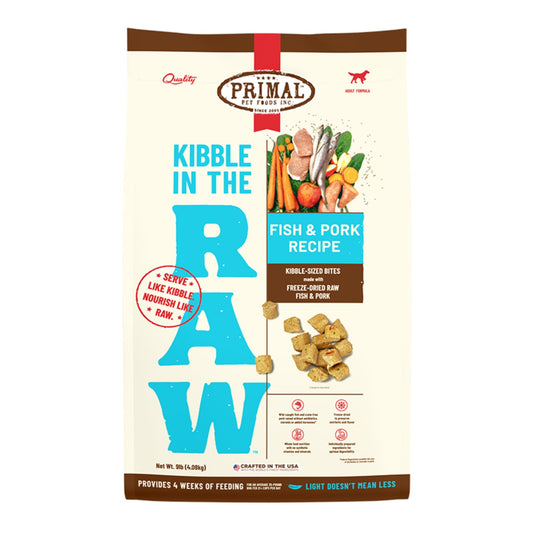 Primal Dog Freeze-Dried Kibble In The Raw Fish 9Lb