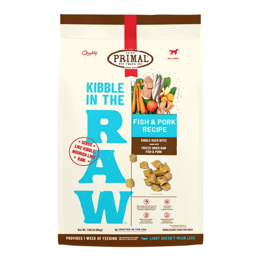 Primal Dog Freeze-Dried Kibble In The Raw Fish 1.5Lb