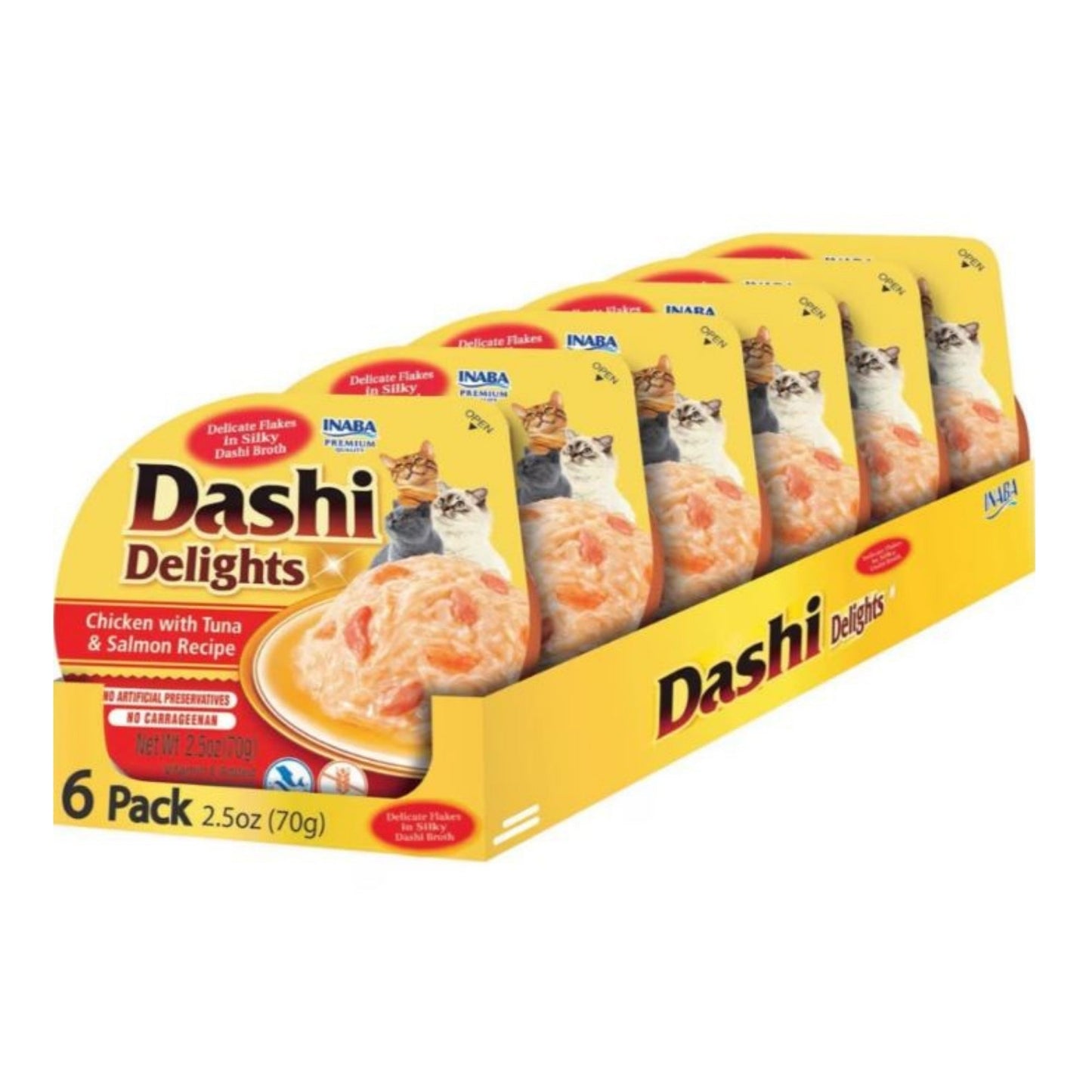 Inaba Dashi Delights Flakes In Broth Chicken/Tuna/Salmon 2.5oz. (Case of 6)