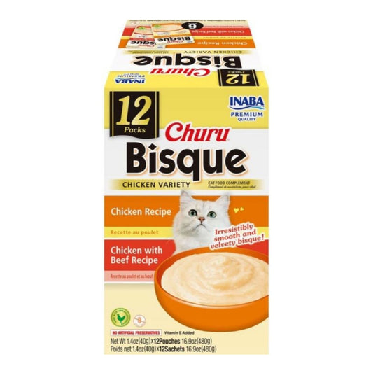 Inaba Churu Bisque Variety Pack Chicken 16.8oz.-12 Pk