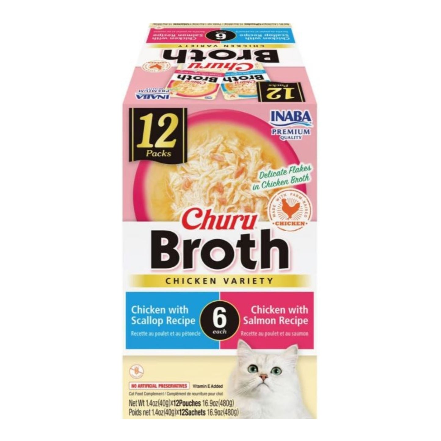 Inaba Churu Broth Variety Pack Chicken 16.8oz.-12 Pk