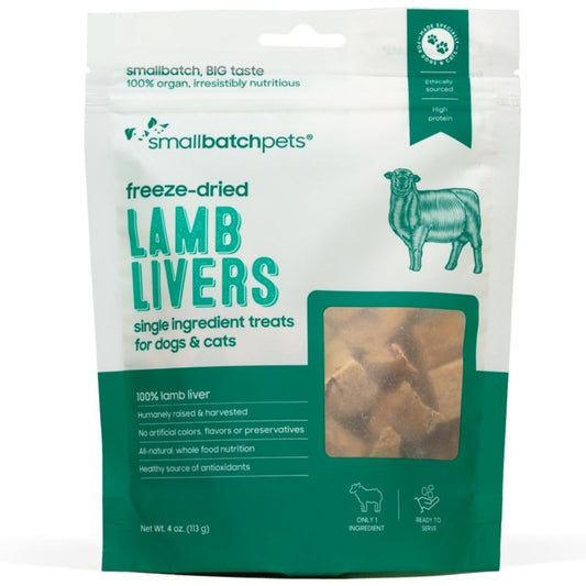 Smallbatch Dog Cat Freeze Dried Treat Lamb Liver 4oz