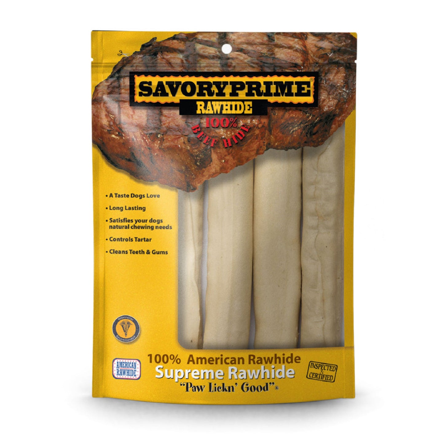 Savory Prime Supreme Rawhide Retriever Roll Natural 1ea/10 in, 4 pk