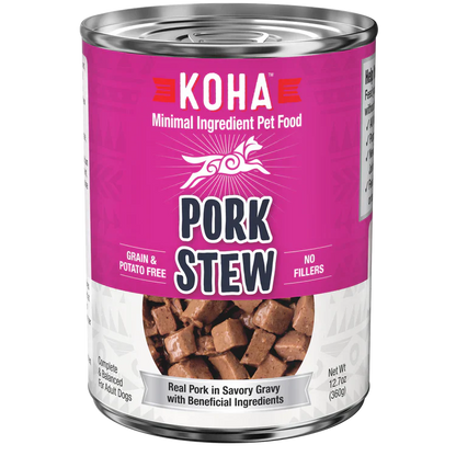 Koha Dog Grain Free Stew Pork 12.7oz. (Case of 12)