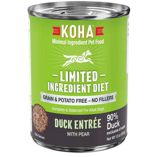 Koha Dog Limited Ingredient Grain Free 90% Duck 13oz. (Case of 12)