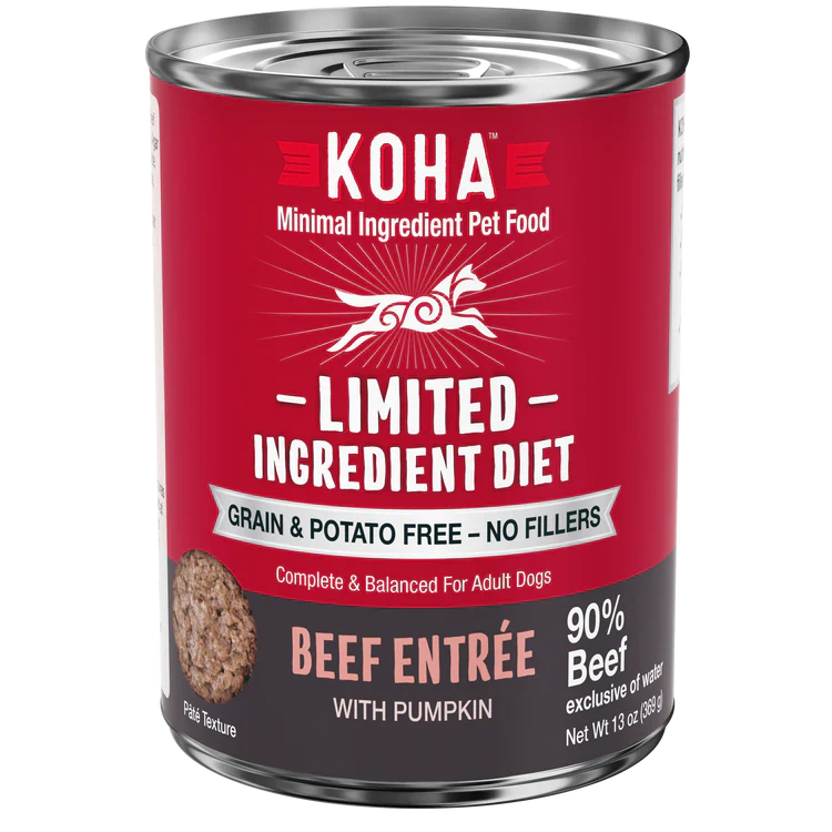 Koha Dog Limited Ingredient Grain Free 90% Beef 13oz. (Case of 12)