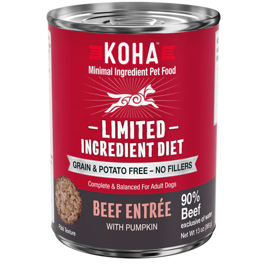 Koha Dog Limited Ingredient Grain Free 90% Beef 13oz. (Case of 12)