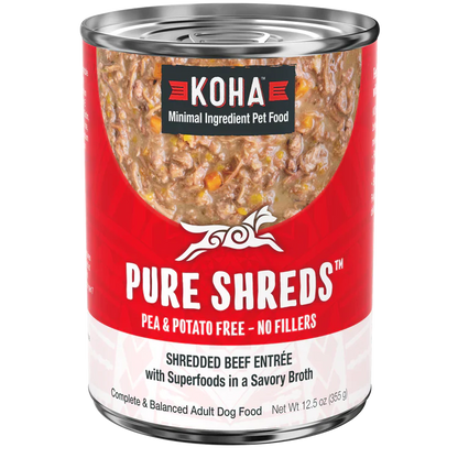 Koha Dog Grain Free Shredded Beef 12.5oz. (Case of 12)