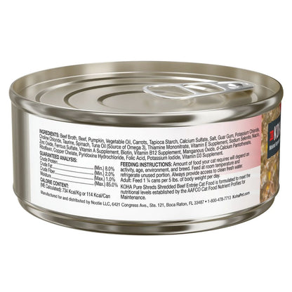 Koha Cat Grain Free Shredded Beef 5.5oz. (Case of 12)