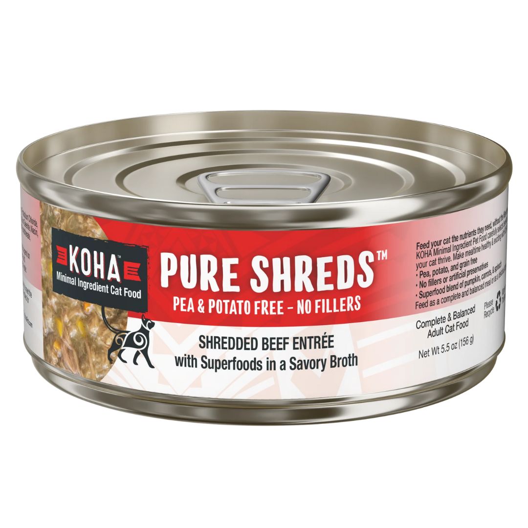 Koha Cat Grain Free Shredded Beef 5.5oz. (Case of 12)