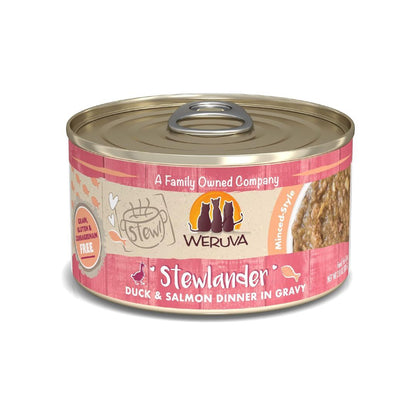 Weruva Cat Stewlander Duck and Salmon Dinner in Gravy 2.8ooz. (Case of 12)