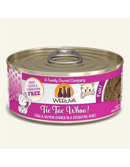 Weruva Cat Pate Tic Tac Whoa! Tuna and Salmon Dinner 5.5oz. (Case of 8)