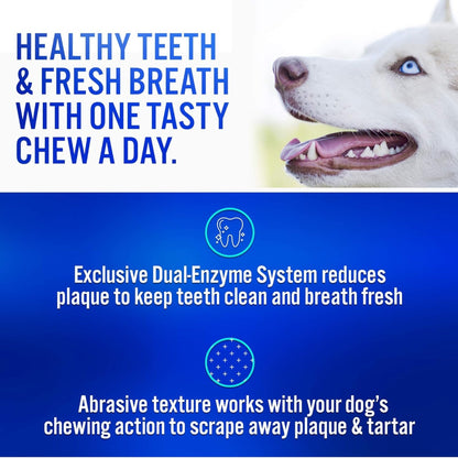 C.E.T. Enzymatic Oral Hygiene Chews For Dogs Beef/Poultry Small 30 Count