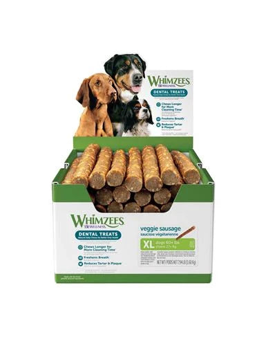 Whimzees Bulk Box Veggie Sausage Xl 30 Count