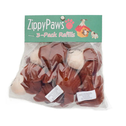 Zippypaws Miniz Monkeys Brown Small-3 Pk