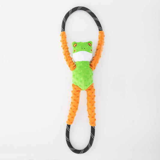 ZippyPaws RopeTugz Dog Toy Tree Frog Green 1ea/LG