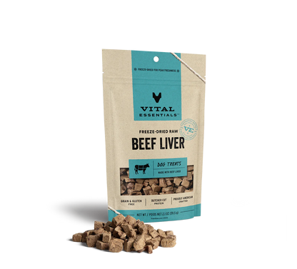 Vital Essentials Dog Freeze-Dried Treat Beef Liver 2.1oz.