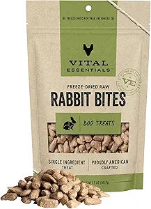 Vital Essentials Dog Freeze-Dried Treat Bites Rabbit 5oz.