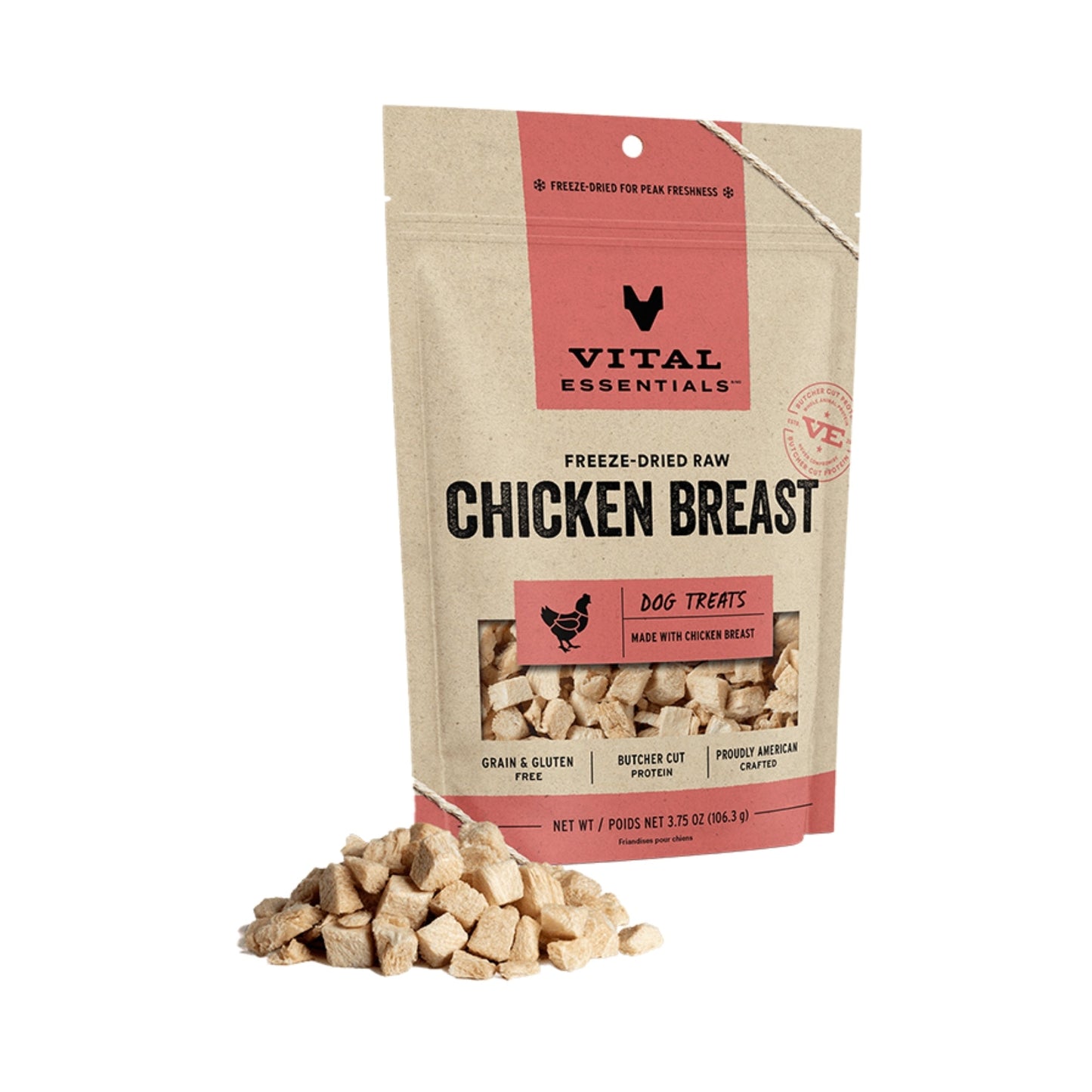 Vital Essentials Dog Freeze Dried Treat Chicken Breast 3.75oz.