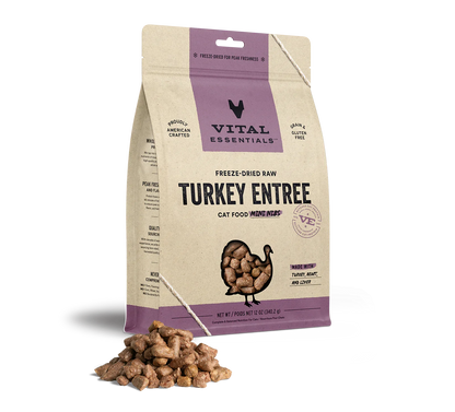 Vital Essentials Cat Freeze Dried Mini Nibs Turkey 12oz.