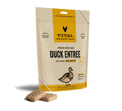 Vital Essentials Cat Freeze Dried Mini Patties Duck 3.75oz.