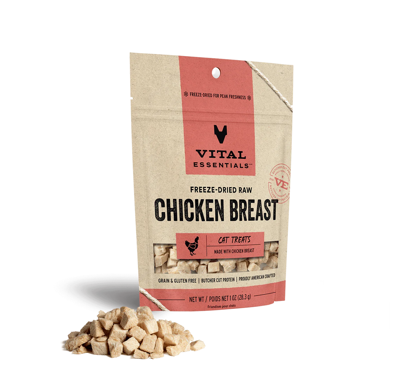 Vital Essentials Cat Freeze-Dried Treat Chicken Breast 1oz.