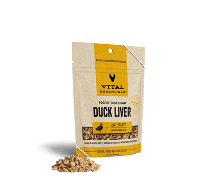 Vital Essentials Cat Freeze-Dried Treat Duck Liver 0.9oz.