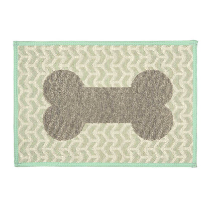 Loving Pets Bella Fashion Mats Geometric Bone Aqua 1ea