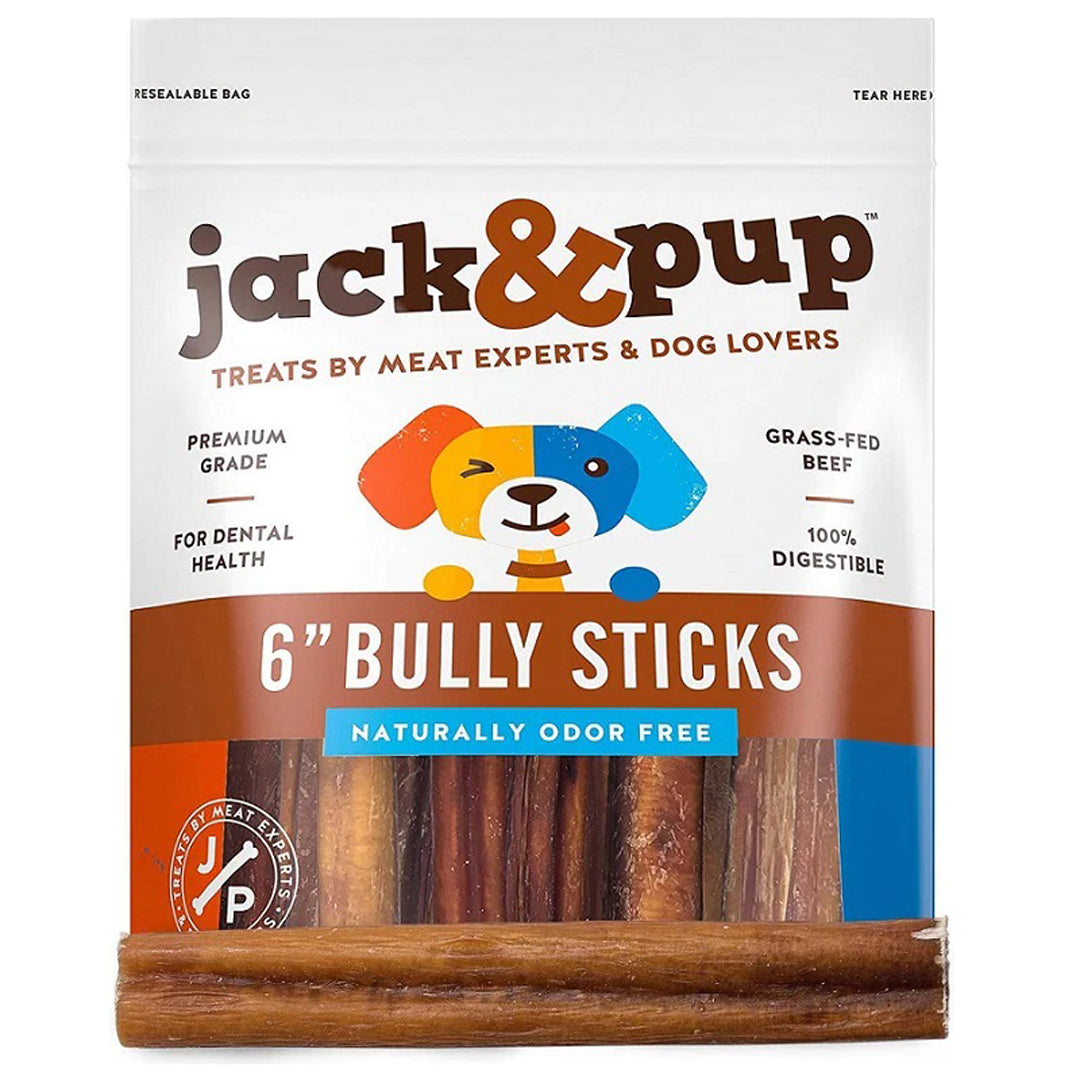 Jack & Pup D 6" Jumbo Bully  Stick 40Ct Disp Box