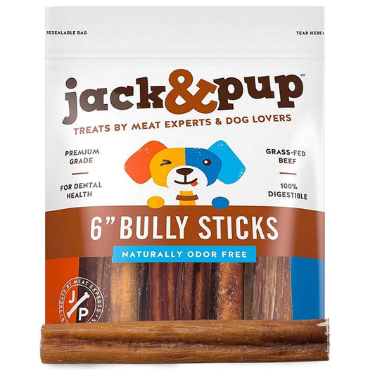 Jack & Pup D 6" Jumbo Bully  Stick 40Ct Disp Box