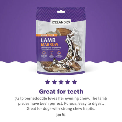 Icelandic  Lamb Marrow Whole Pieces Dog Treat 4.5-oz. Bag