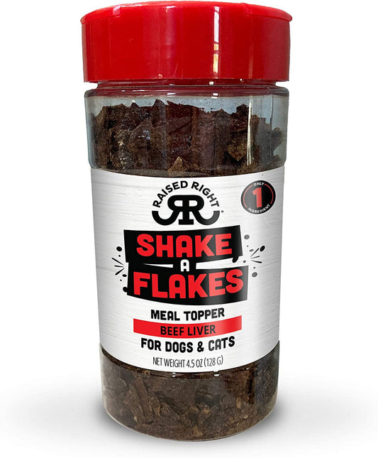 Raised Right Dog Cat Shake A Flakes Beef 4.5oz.