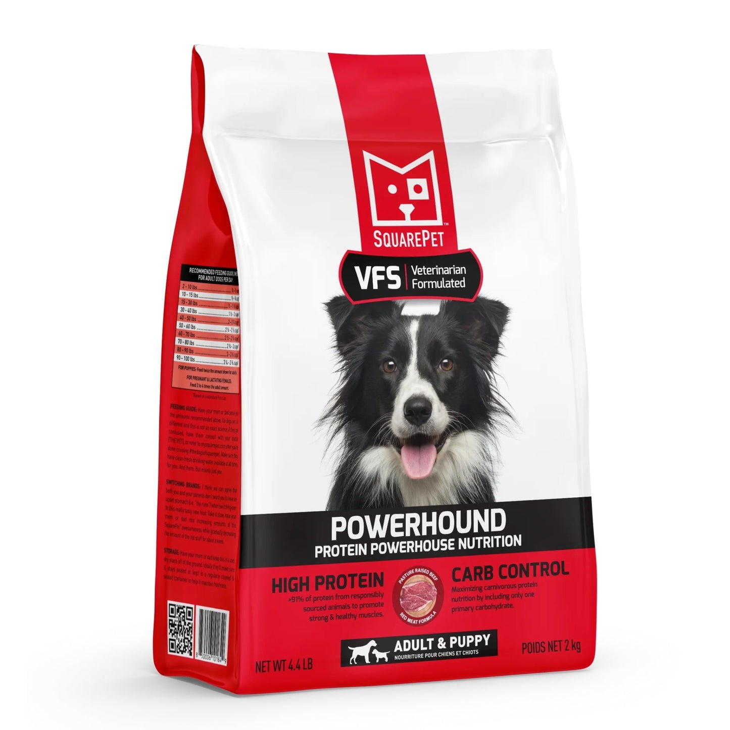 Square Pet VFS Powerhound Dog 4.4Lb  Red Meat