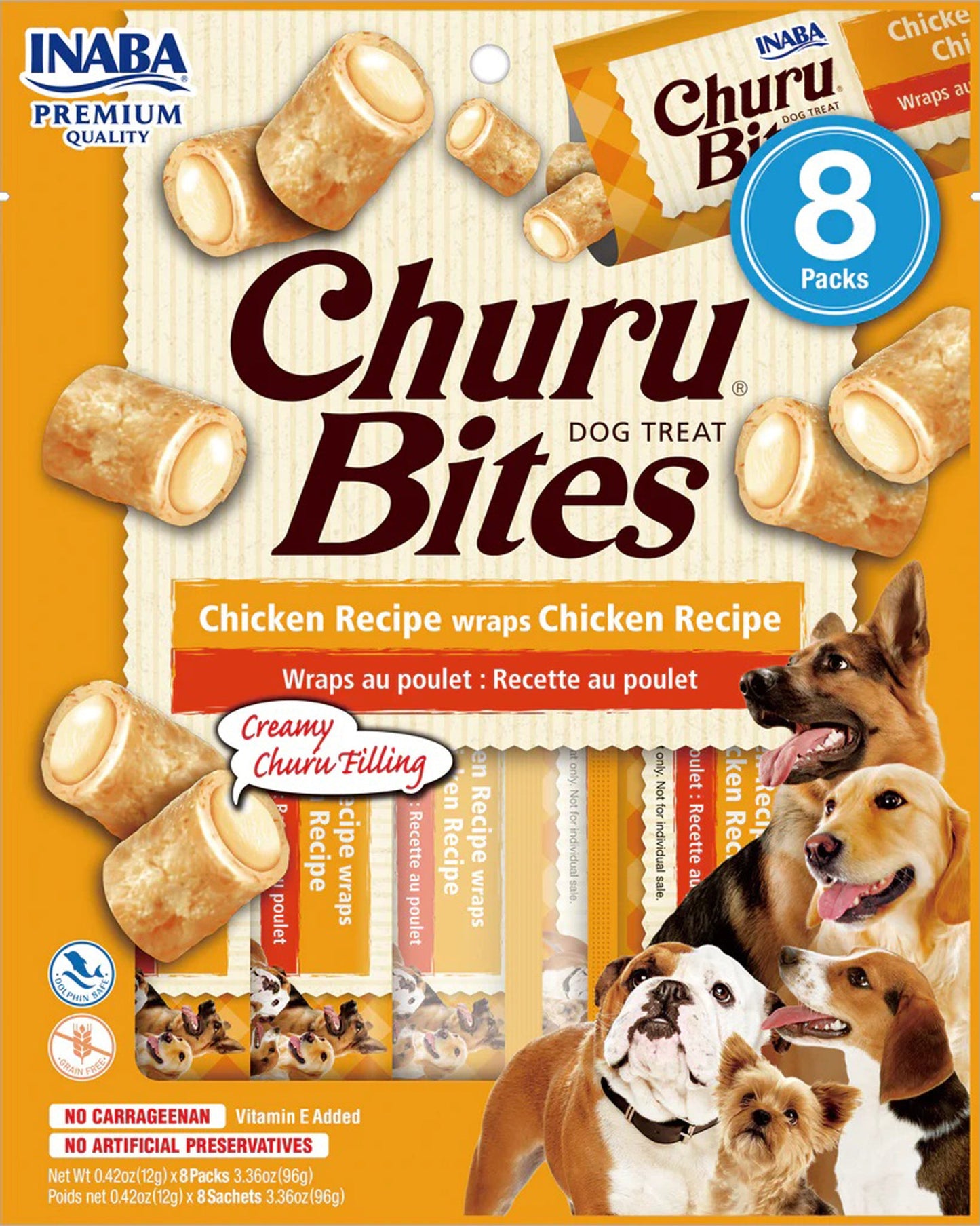 Inaba Dog Churu Bite Chicken Wr Aps 6Ct/3.36Oz