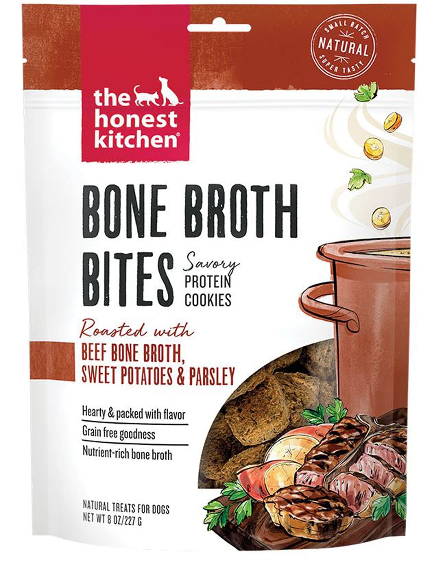 The Honest Kitchen Dog Bone Broth Bites Beef With Sweet Potato And Parsely 8oz.